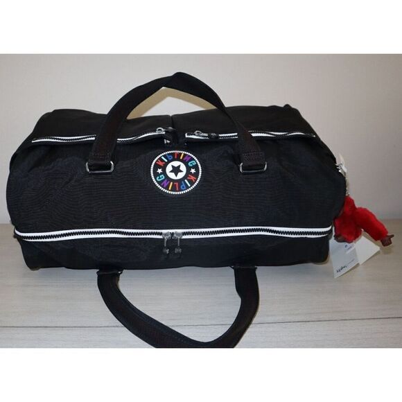 Kipling KI9025 Unisex L Black/White/Rainbow Itska N2 Weekender Duffle Bag $169+ - Picture 15 of 16